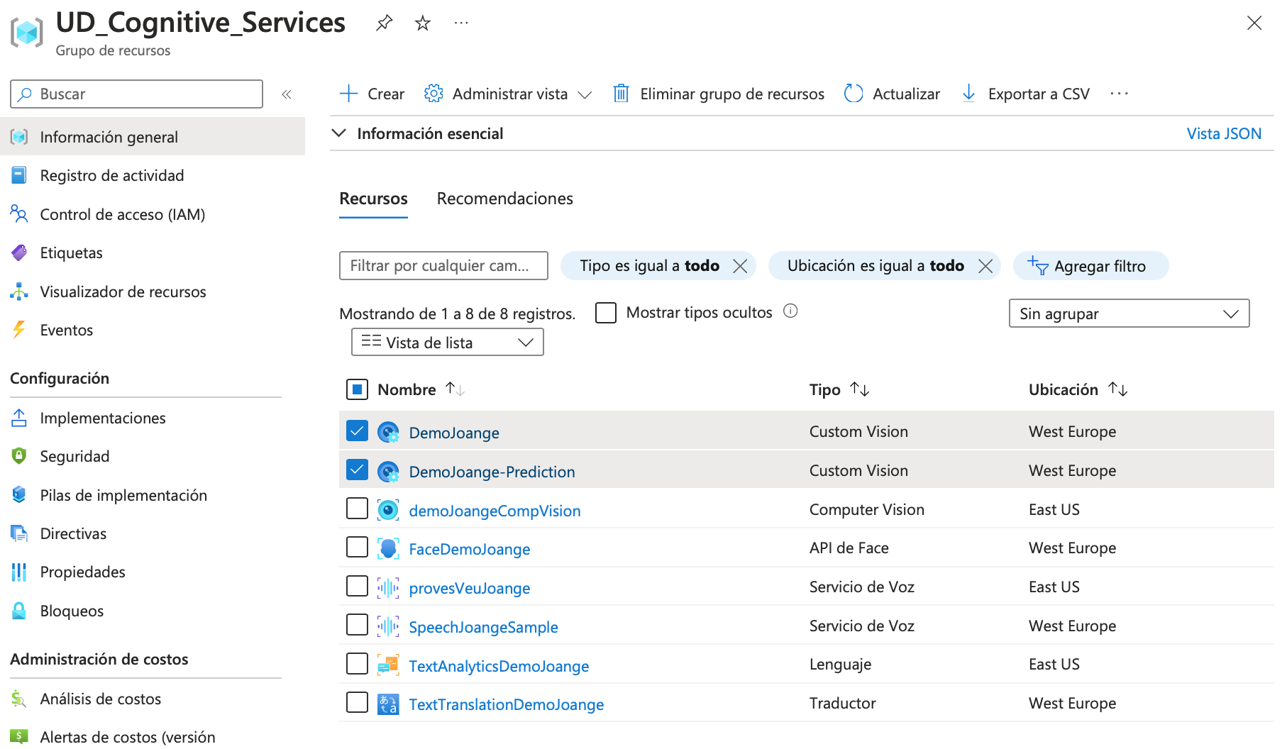Creació de Custom Vision
